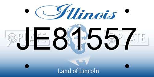 JE81557 Illinois License Plate