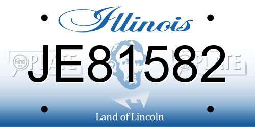 JE81582 Illinois License Plate