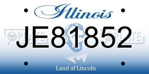 JE81852 Illinois License Plate