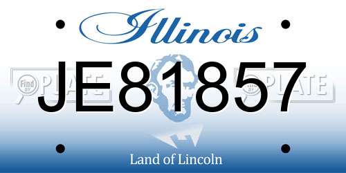 JE81857 Illinois License Plate