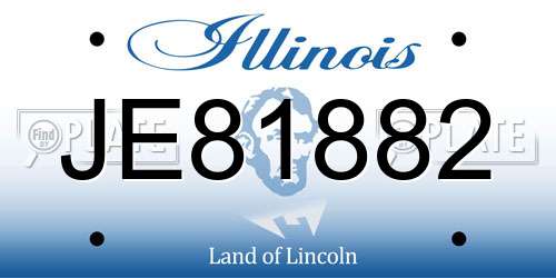 JE81882 Illinois License Plate