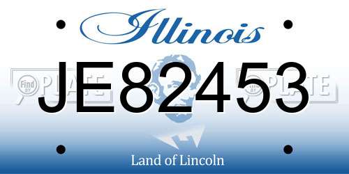 JE82453 Illinois License Plate