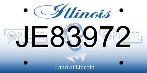 JE83972 Illinois License Plate