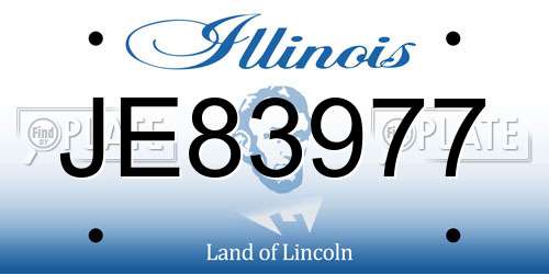 JE83977 Illinois License Plate