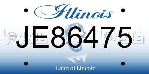 JE86475 Illinois License Plate