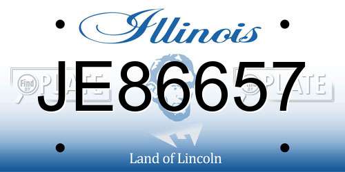 JE86657 Illinois License Plate