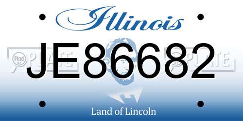 JE86682 Illinois License Plate