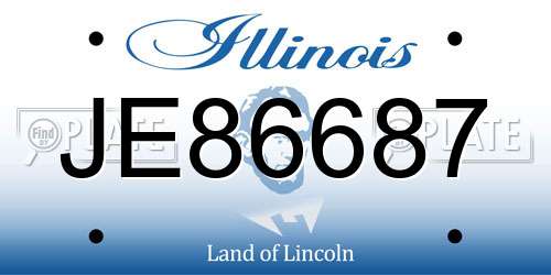 JE86687 Illinois License Plate