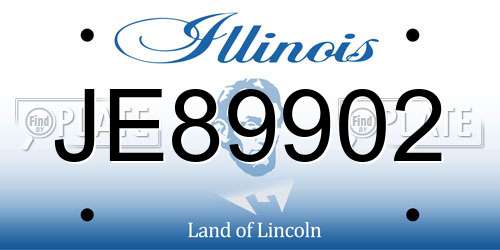 JE89902 Illinois License Plate