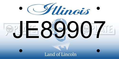JE89907 Illinois License Plate