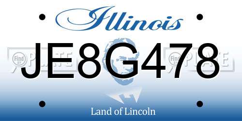 JE8G478 Illinois License Plate