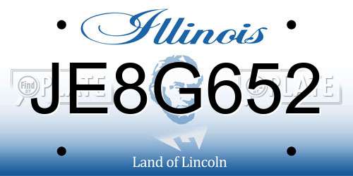 JE8G652 Illinois License Plate