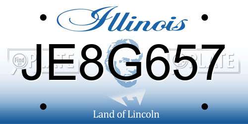 JE8G657 Illinois License Plate