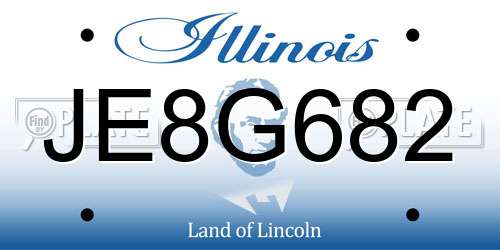 JE8G682 Illinois License Plate