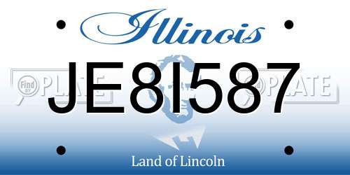 JE8I587 Illinois License Plate
