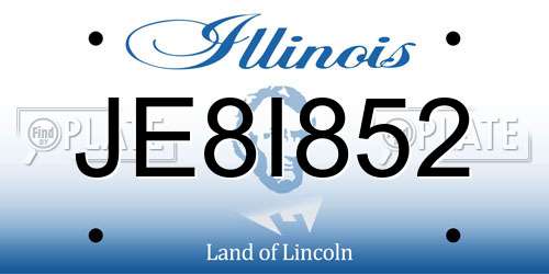 JE8I852 Illinois License Plate