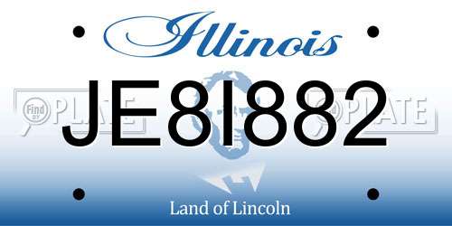 JE8I882 Illinois License Plate