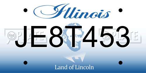 JE8T453 Illinois License Plate