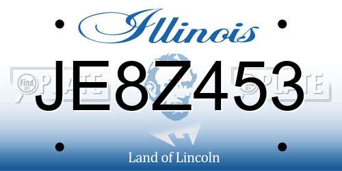 JE8Z453 Illinois License Plate