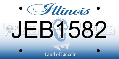 JEB1582 Illinois License Plate