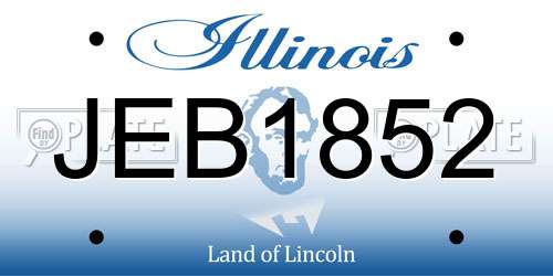 JEB1852 Illinois License Plate