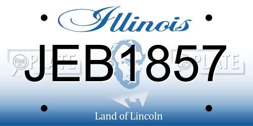 JEB1857 Illinois License Plate