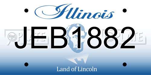 JEB1882 Illinois License Plate