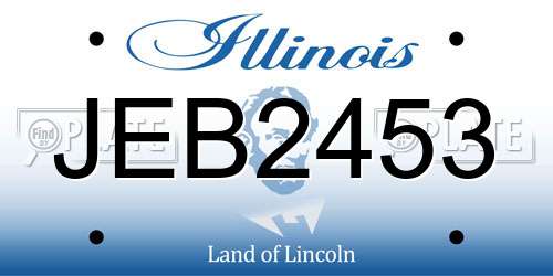 JEB2453 Illinois License Plate