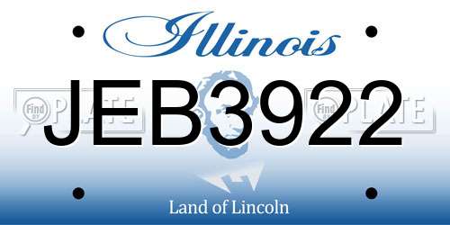 JEB3922 Illinois License Plate