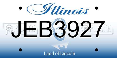 JEB3927 Illinois License Plate