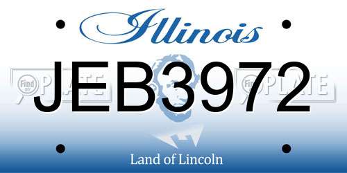 JEB3972 Illinois License Plate