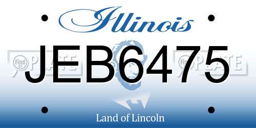 JEB6475 Illinois License Plate