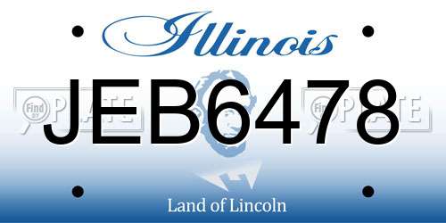 JEB6478 Illinois License Plate