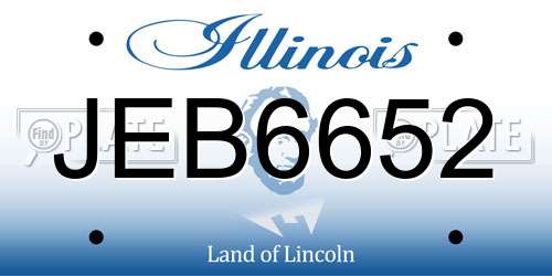 JEB6652 Illinois License Plate