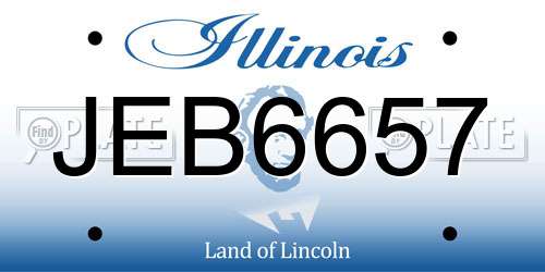 JEB6657 Illinois License Plate