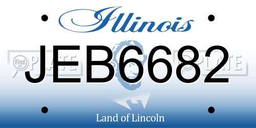 JEB6682 Illinois License Plate