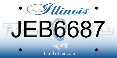 JEB6687 Illinois License Plate