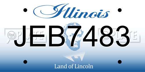 JEB7483 Illinois License Plate