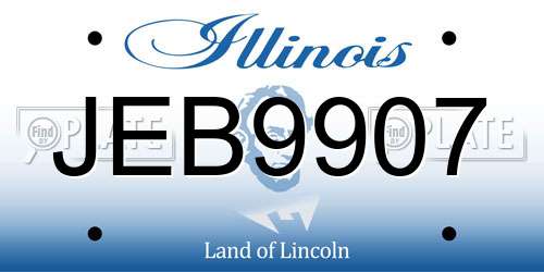 JEB9907 Illinois License Plate