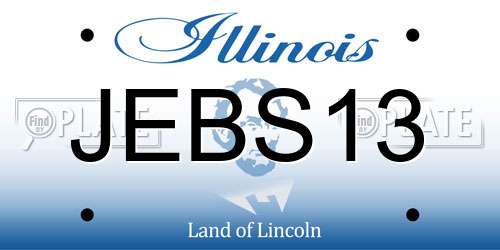 JEBS13 Illinois License Plate