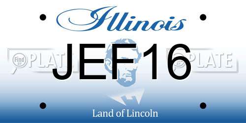 JEF16 Illinois License Plate