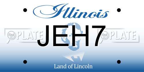 JEH7 Illinois License Plate