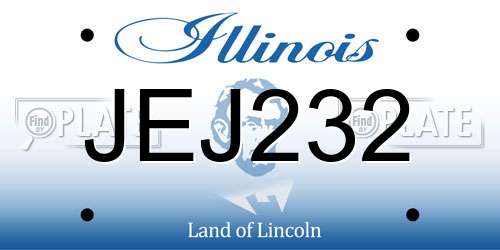 JEJ232 Illinois License Plate