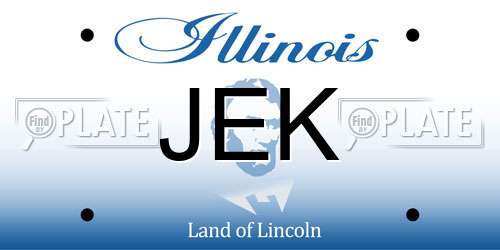 JEK Illinois License Plate