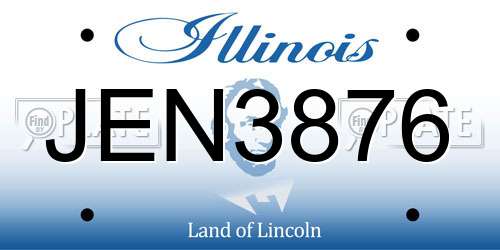 JEN3876 Illinois License Plate