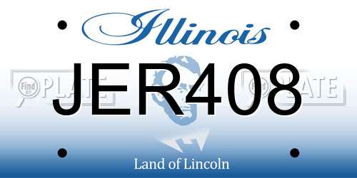 JER408 Illinois License Plate
