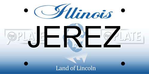 JEREZ Illinois License Plate