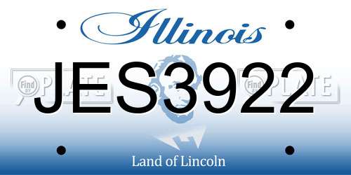 JES3922 Illinois License Plate