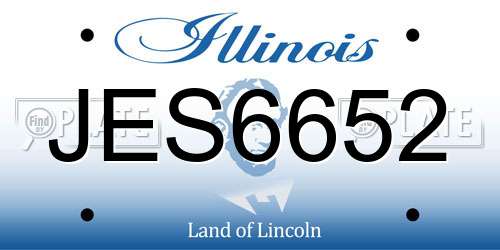 JES6652 Illinois License Plate