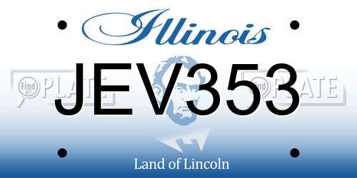 JEV353 Illinois License Plate